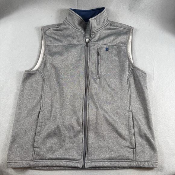 IZOD Advantage Performance Stretch Gray Full Zip Fleece Vest Men’s L - Picture 2 of 10